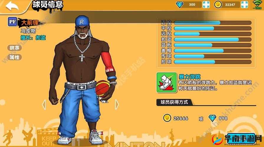 街头篮球手游角色解析：马库斯的技能与特性详解及角色评价