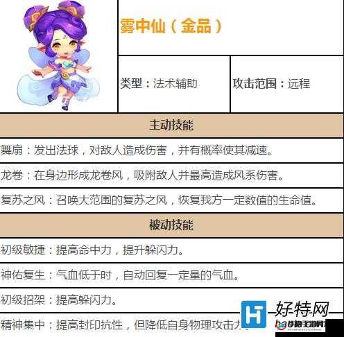 梦幻西游无双版召唤兽详解：雾中仙的神秘能力揭秘