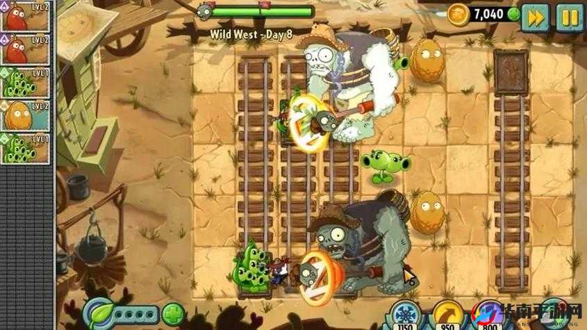 西部狂野:植物大战僵尸2第8关攻略,巧用植物策略击退巨人僵尸