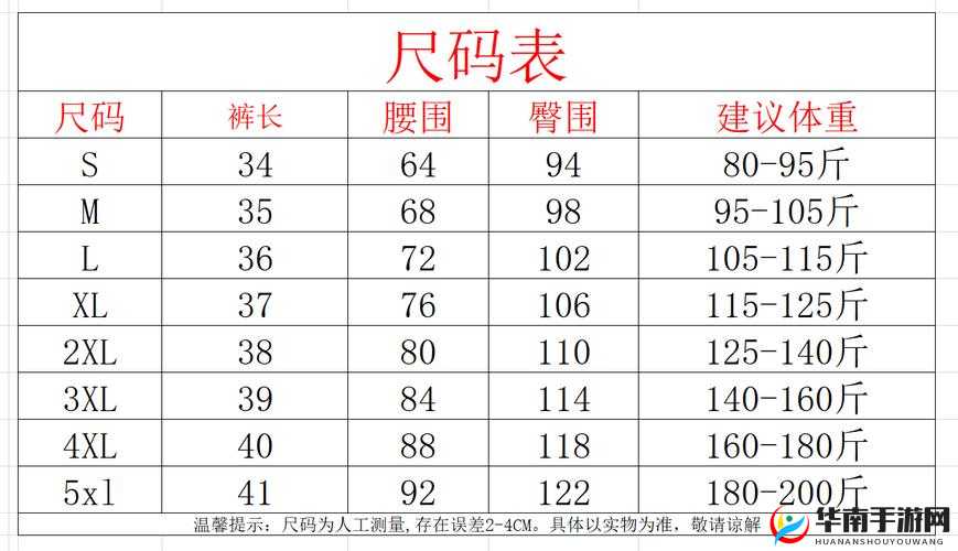 国产尺码和欧洲尺码表 2024：对比与解析