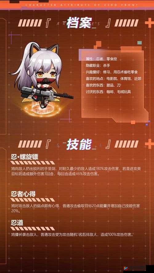 零之战线：鸠角色深度解析，揭秘鸩的战斗策略与独特能力