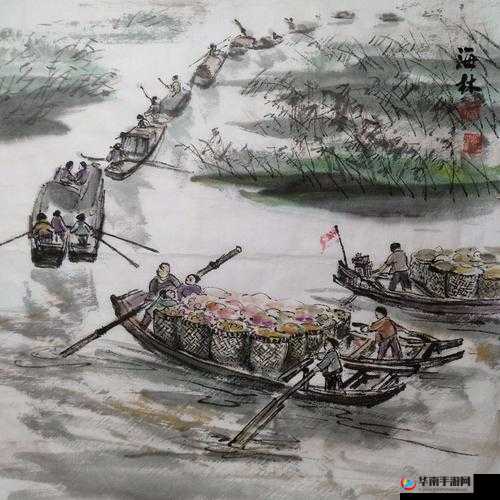 卫老冒雨把船开到江水中央