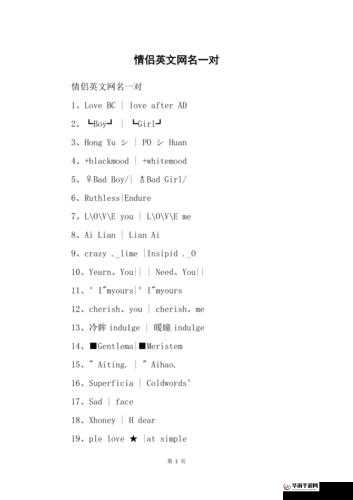 2024 欧美个性情侣网名精选:时尚潮流,秀出独特爱意