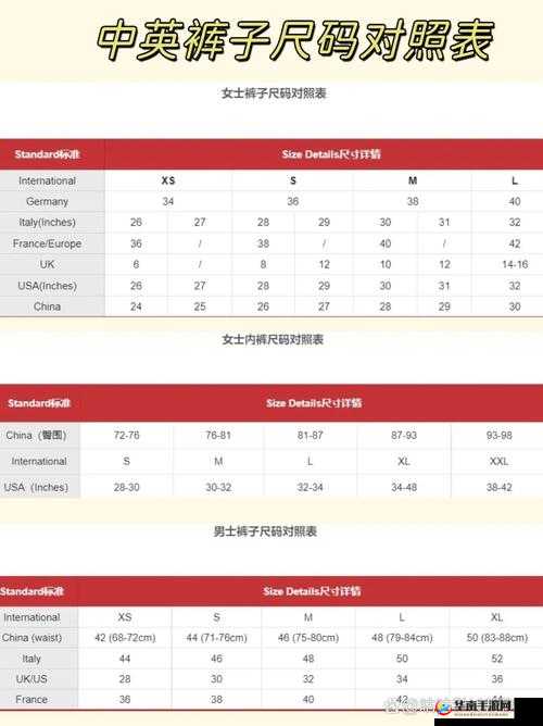 亚洲尺码与欧洲尺码对比:差异知多少