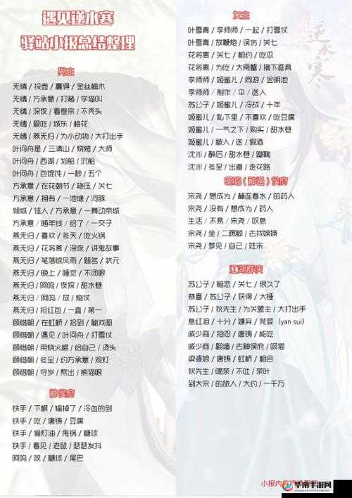 遇见逆水寒驿站小报答案分享：逆水寒驿站新攻略汇总（2022版）