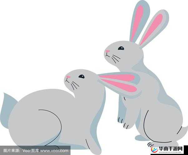 两只小白兔上下晃动画面新颖