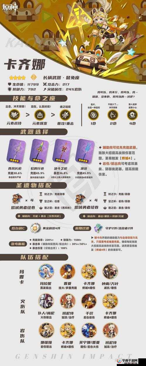 原神新角色卡齐娜技能揭秘：深度解析卡齐娜战斗特性与技能组合