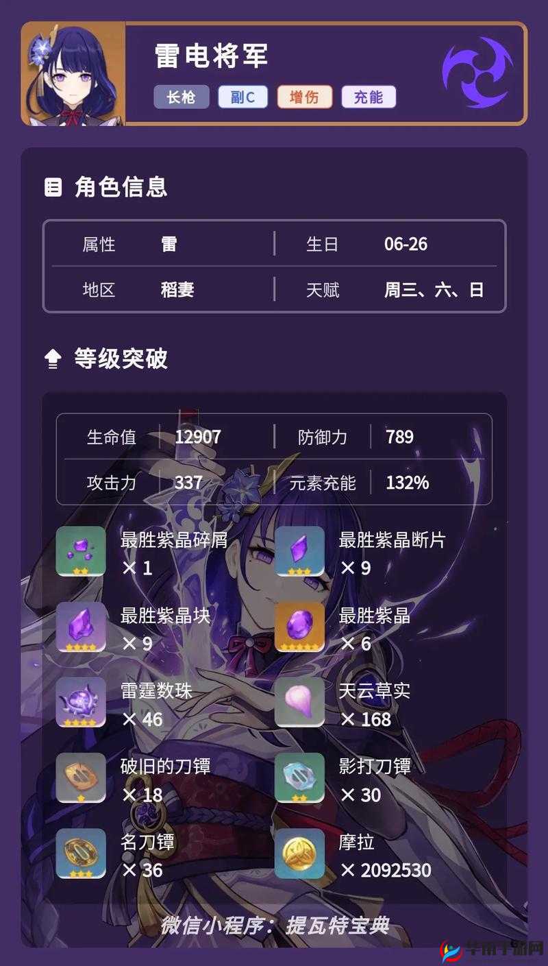 原神：雷电将军打法攻略