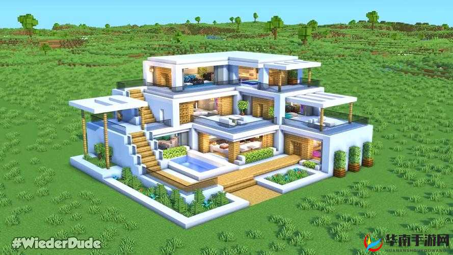 Minecraft欧式现代别墅建筑精选：时尚别墅展示与蓝图下载指南