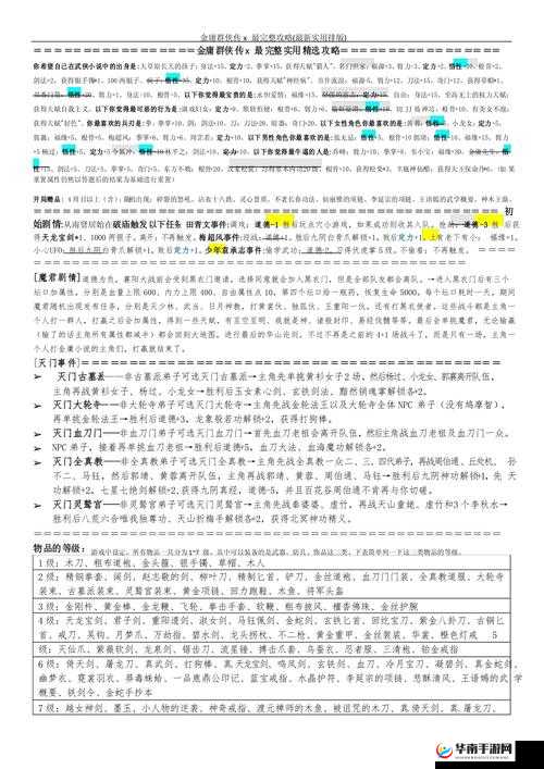 金庸群侠传 X 无门无派畅玩指南与技巧分享