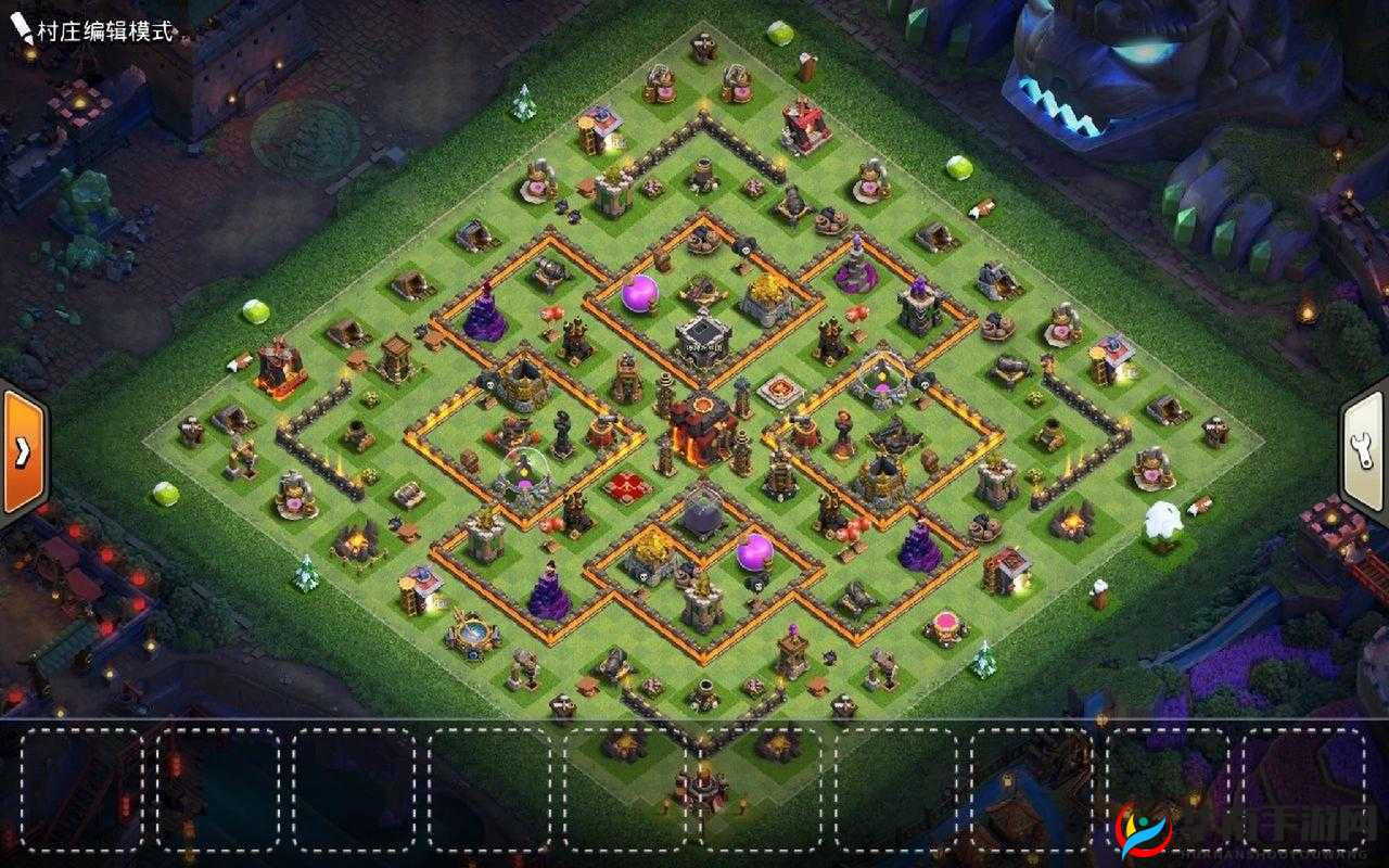 部落冲突萌新惊艳全场,10本对称护资源阵,强迫症玩家的终极梦想