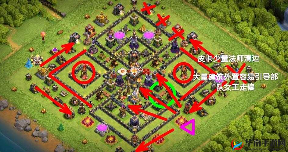 部落冲突新战术揭秘,11本弹跳三王蓝胖,横扫老版防三阵