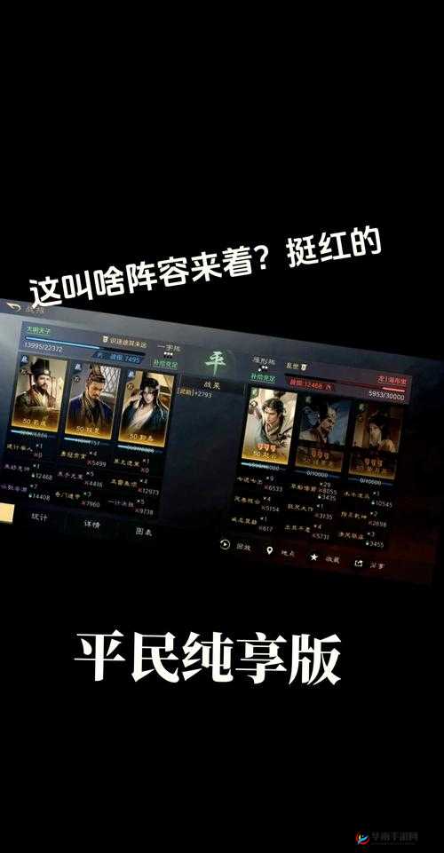 无双兵团,平民玩家的智慧之选与阵容搭配策略