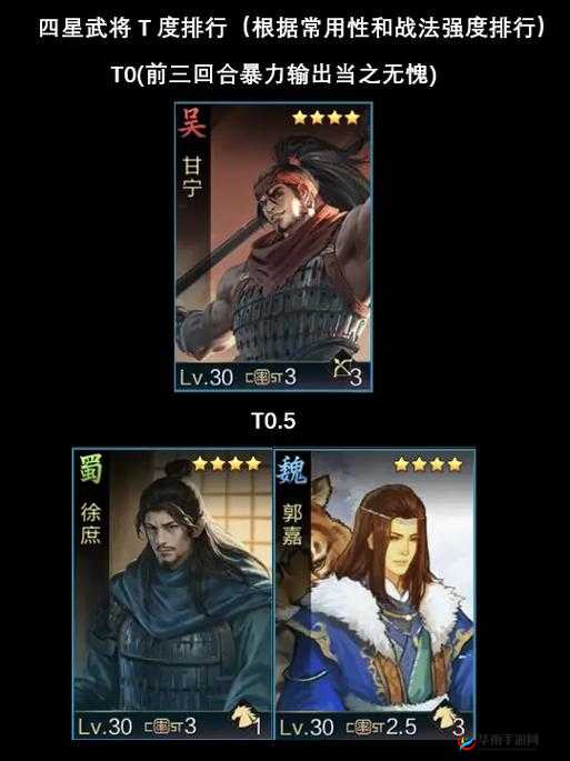 率土之滨四星武将PK选择推荐，打造你的不败之师