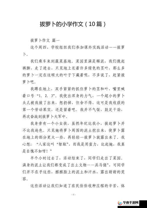 拔萝卜全程不盖被子拔萝卜：一段独特而有趣的经历