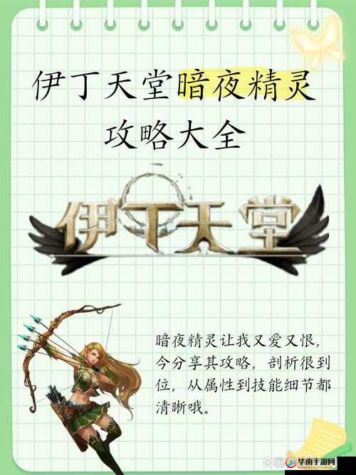 伊丁天堂暗夜精灵攻略全方位详解与实用技巧汇总