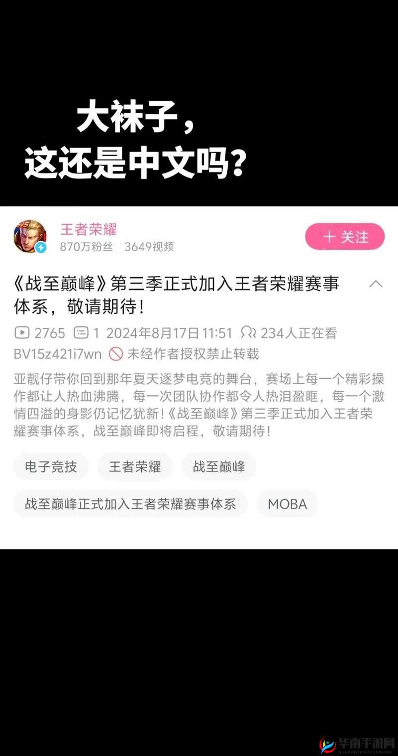 战至巅峰，周日晚的王者荣耀冠军之战盛宴