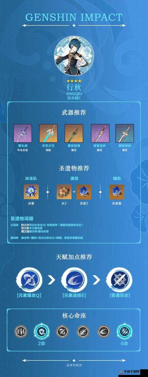 原神行秋武器推荐及副C行秋装备搭配