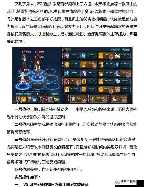 火影忍者手游风主深度解析与玩法指南