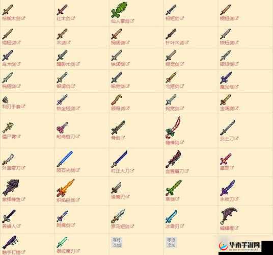 泰拉瑞亚，探索游戏中的特殊属性武器