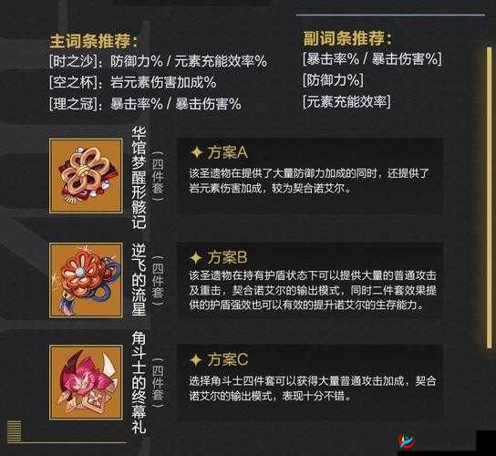 诺艾尔武器圣遗物搭配全攻略，打造岩系战神的秘籍