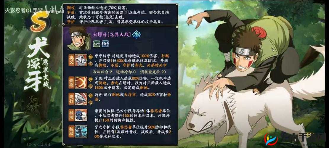 火影忍者手游犬冢牙忍者技能大揭秘，这些技能真的无解吗？